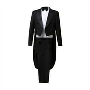 Odeerbi Suit Sets for Men Dress Tuxedo Suit Performance Clothes Magician Stage Performance Clothes Four-piece Suit White